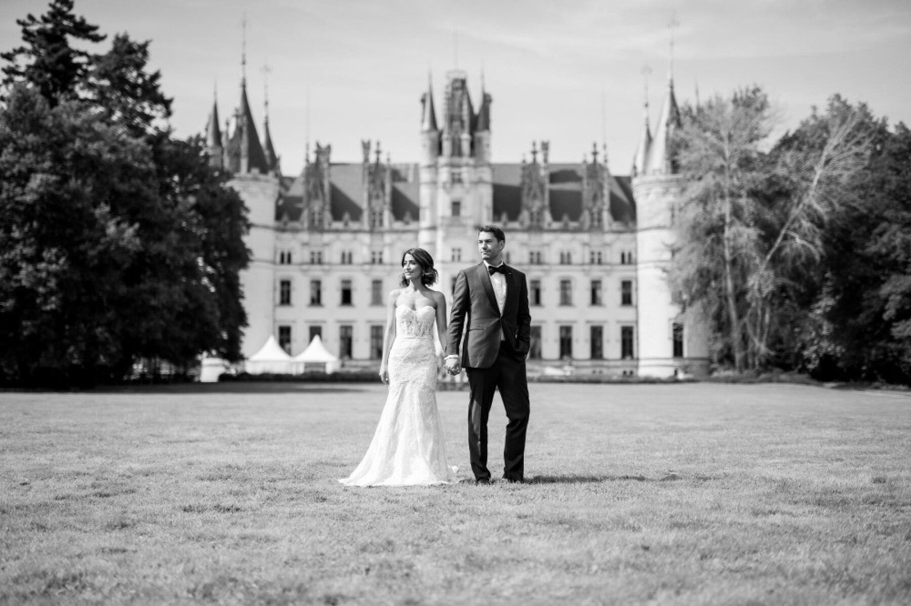 chateau challain wedding venue front lawn