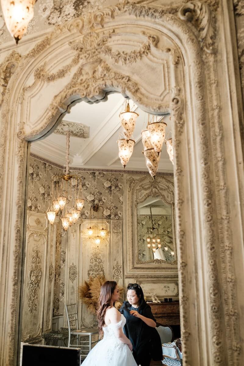 luxury castle wedding preparations