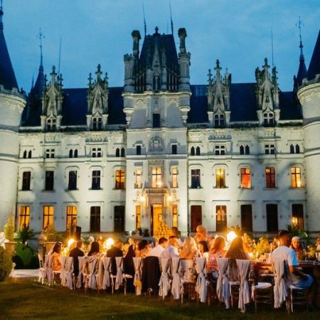 rehearsal dinner at French wedding venue