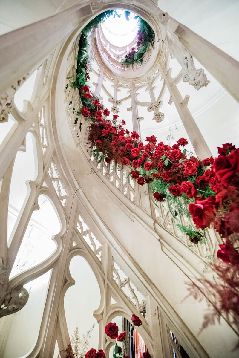 wedding decor at a French castle