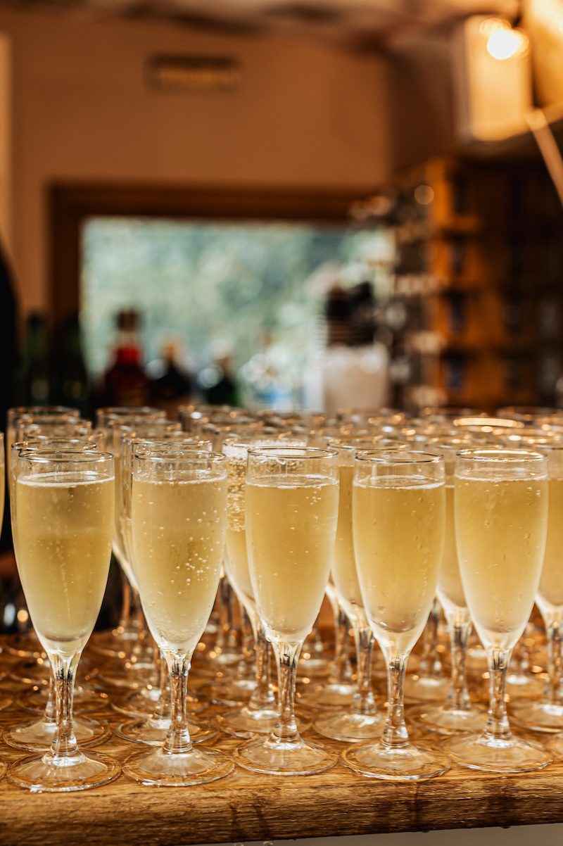 drinks are served at a french chateau wedding