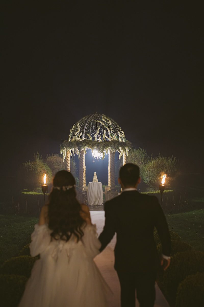 enchanting gazebo ceremony at a European elopement