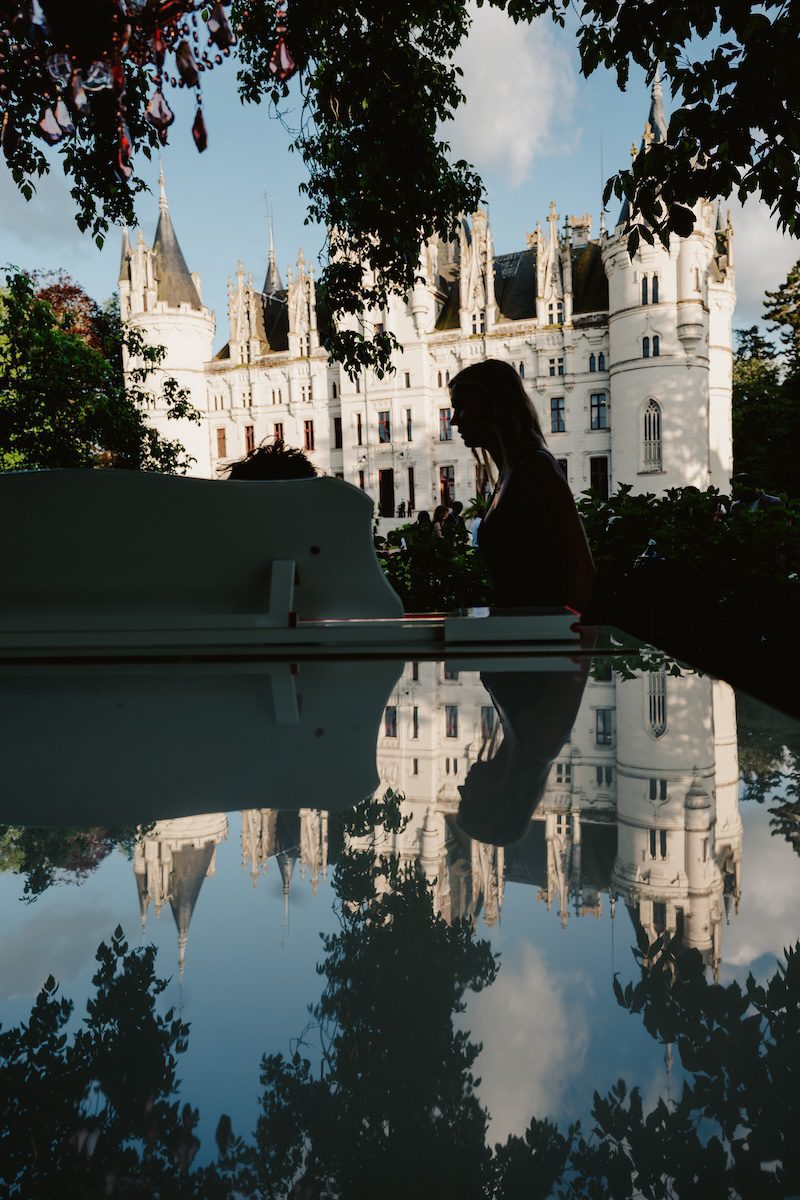 piano at a destination wedding venue in france