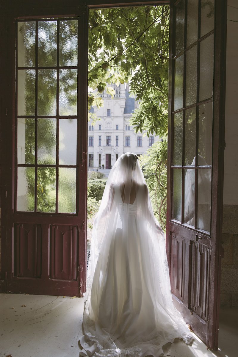 fairytale bride eloping at a French castle