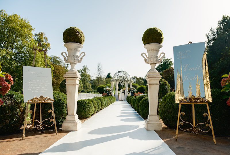 ceremony at a castle wedding