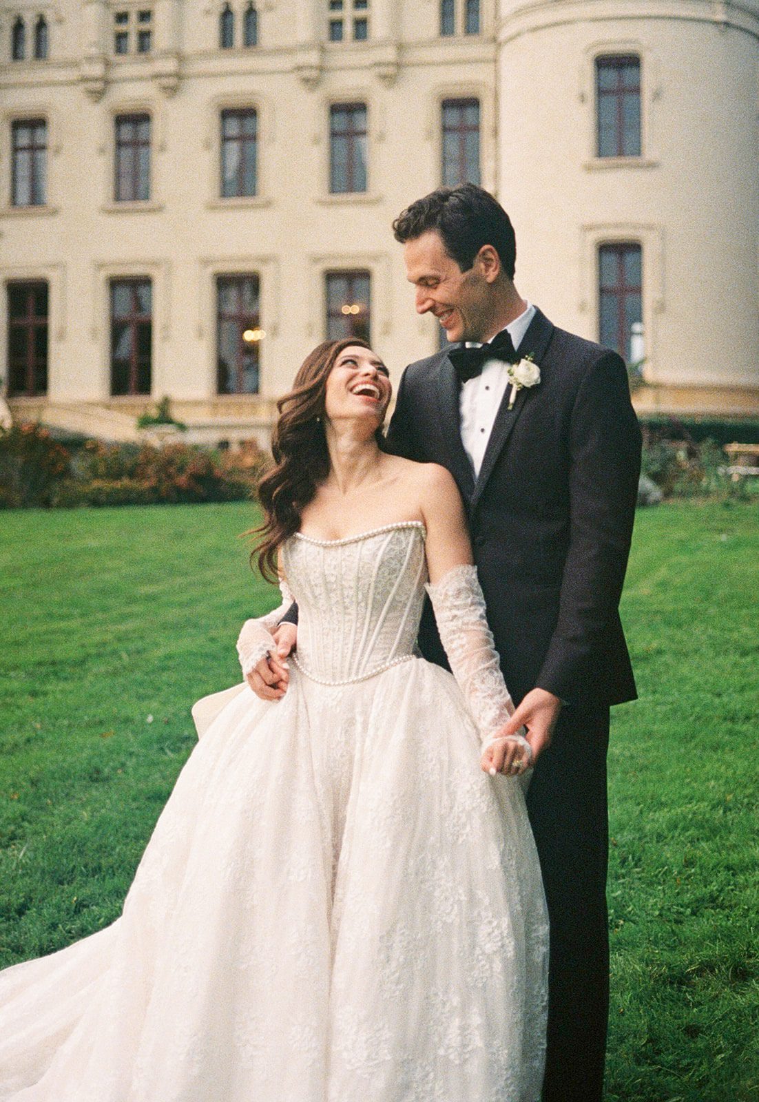 happy couple at their fairytale wedding in france